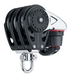 Harken Carbo Blok 57 mm tripel, svirvel, Cam-Cleat