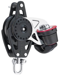 Harken Carbo Blok 75 mm enkelt, svirvel, hunsvot,