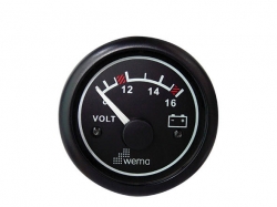 Wema Voltmeter 8-16 Volt DC Sort