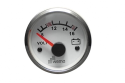 Wema Voltmeter 12 Volt Hvidt RF