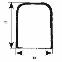 Endestykke b=18 l=60 h=25mm