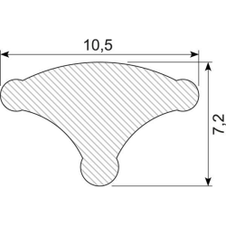 Låseliste 10.5 mm. Hvid