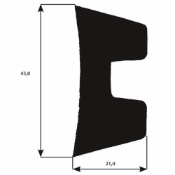 Fenderliste b-kegnæs sort 21mm