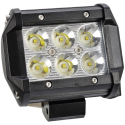 Dækslys led sort alu-hus 6x3w 18w "cree" led 12/24v