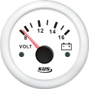 KUS Voltmeter Hvid 12V