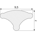 Låseliste 9.5 mm. Hvid